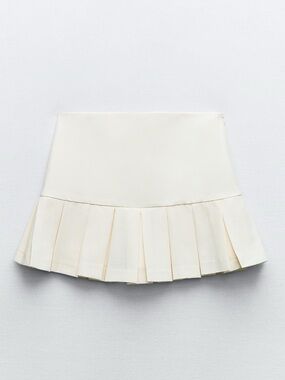 Zara Oyster-White Pleated Skort
